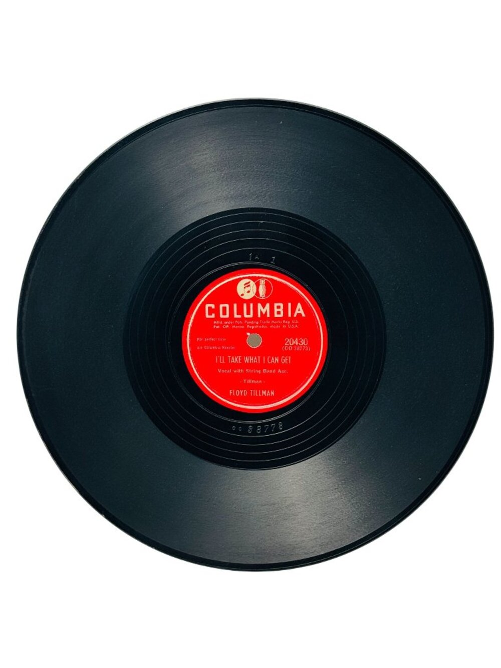 Floyd Tillman Ill Take What I Can Get 10 Inch Shellac 78 Columbia Records 20430